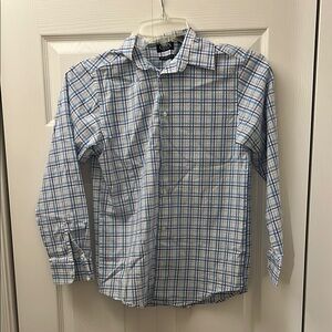 Chaps Blue and White Casual Button Down Shirt